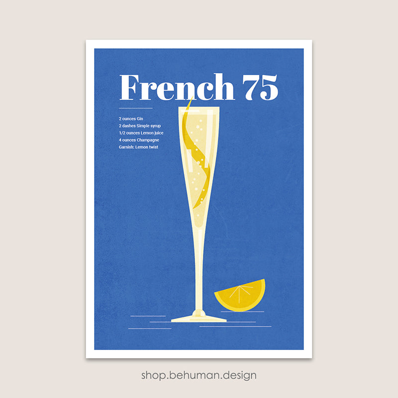 Cocktail Art Print - French 75