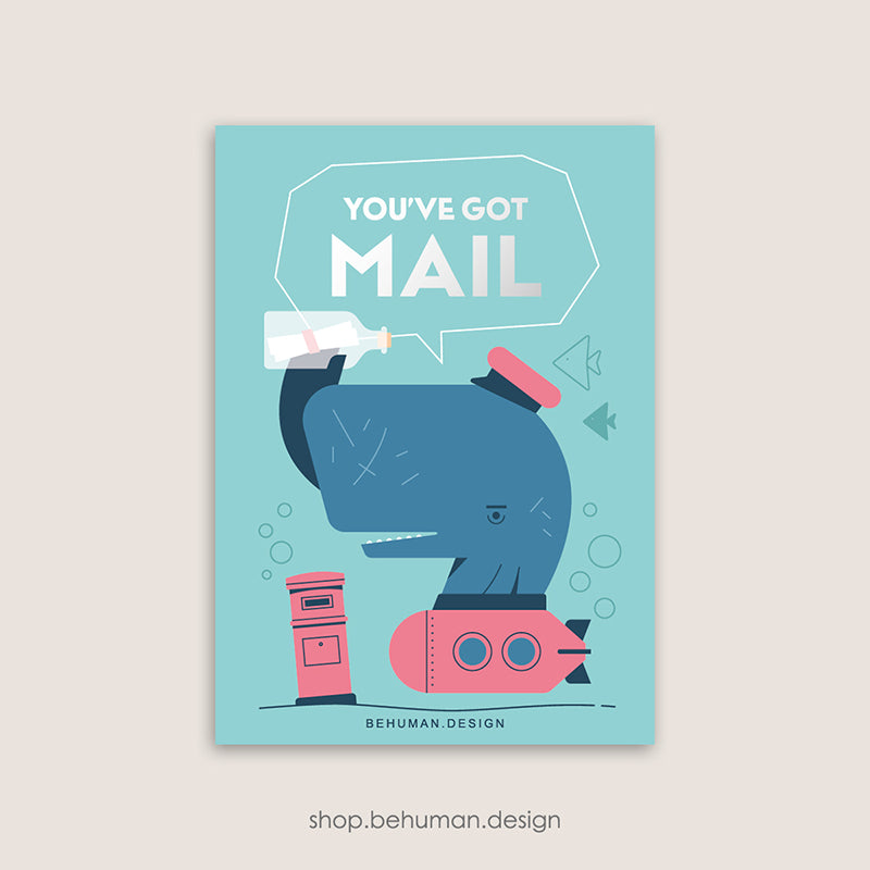 Mail Carrier Postcard - 13 Whale (Silver Foil Ed.)