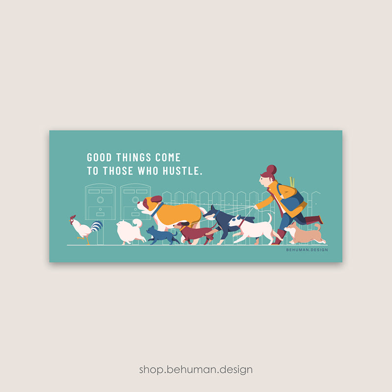 Running with the Dogs Postcard