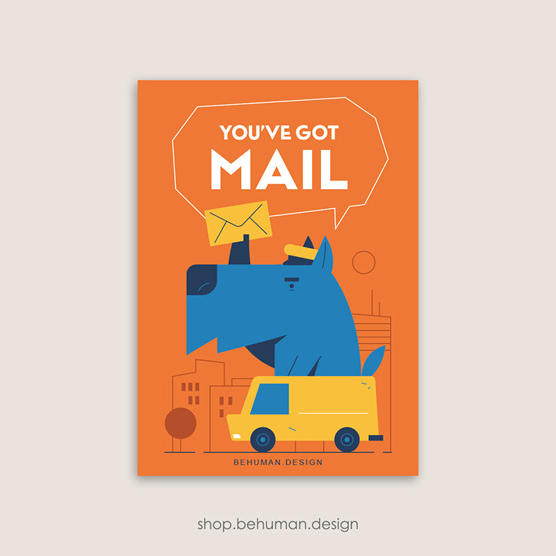 Mail Carrier Postcard - 02 Dog
