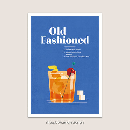 Cocktail Art Print - Old Fashioned