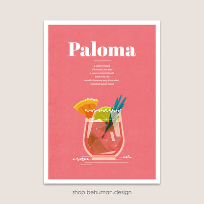 Cocktail Art Print - Paloma