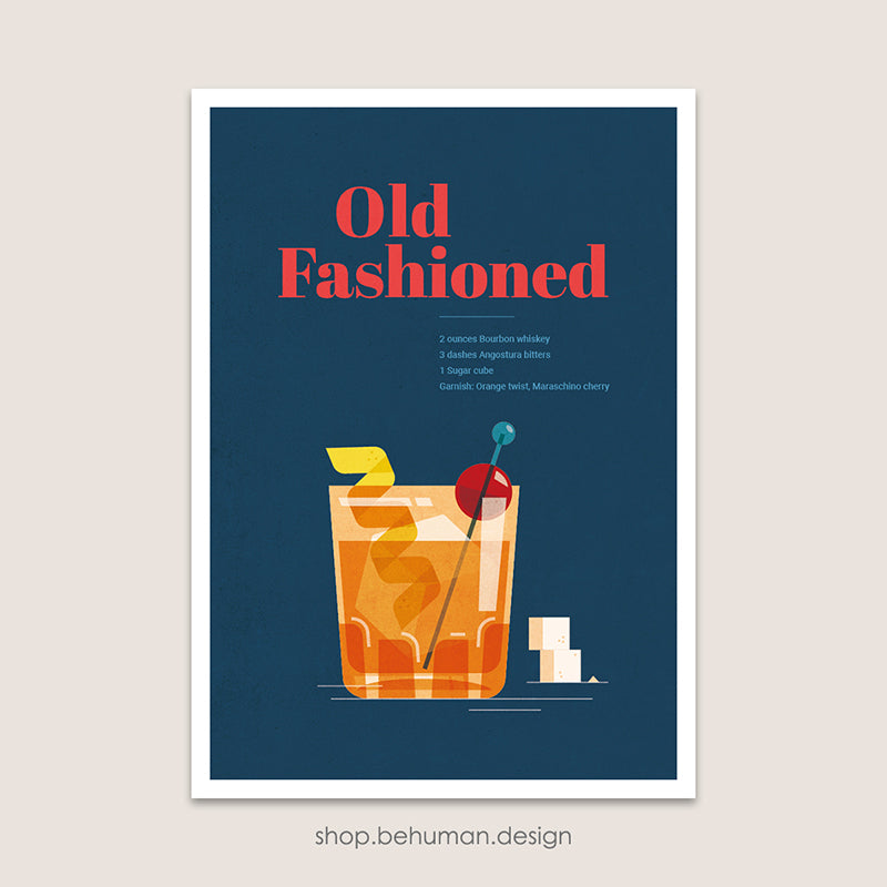 Cocktail Art Print - Old Fashioned