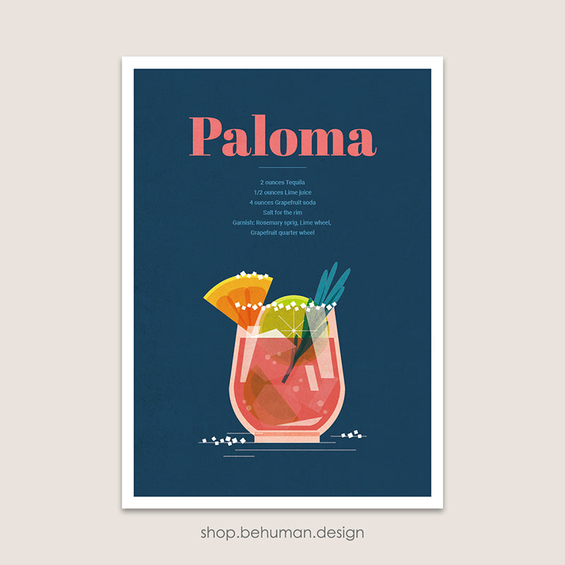 Cocktail Art Print - Paloma