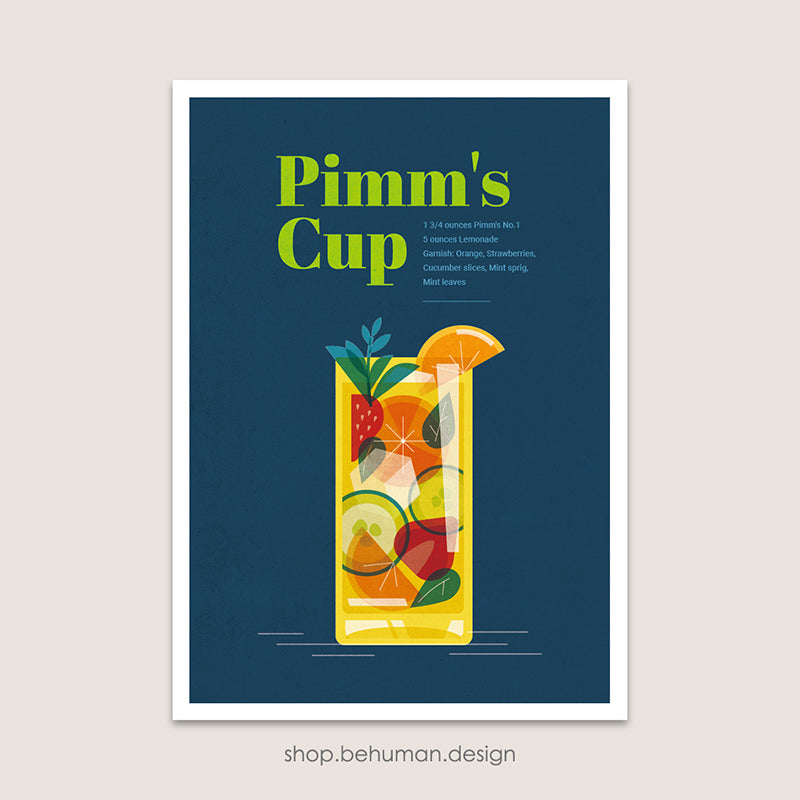 Cocktail Art Print - Pimm's Cup