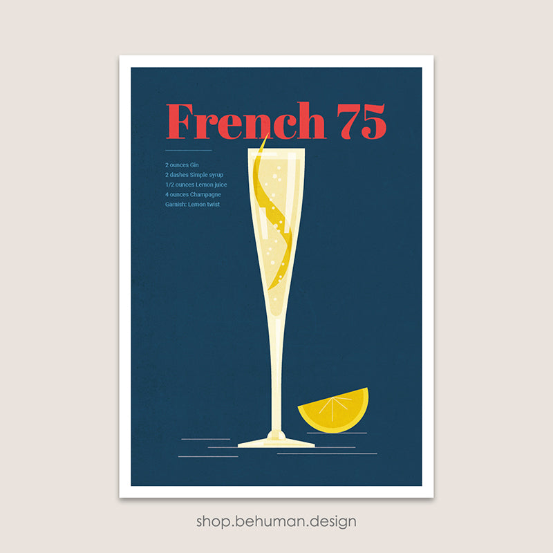 Cocktail Art Print - French 75