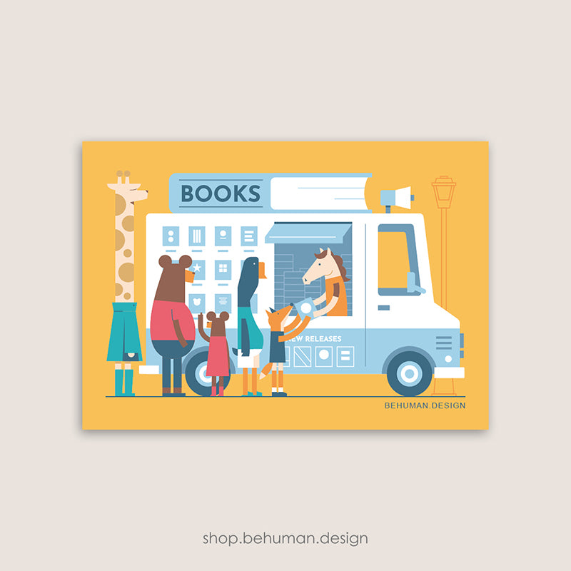 Book Club Postcard - 05 Book Truck