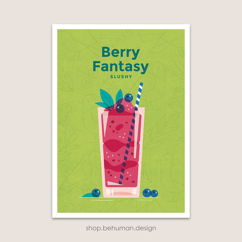 Frozen Dessert Art Print - Berry Slushy