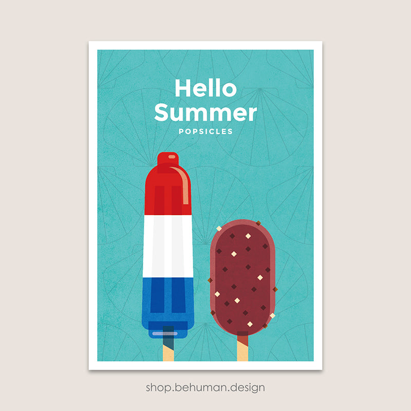 Frozen Dessert Art Print - Summer Popsicles