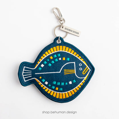 Embroidery Keyring - Fanciful Flounder