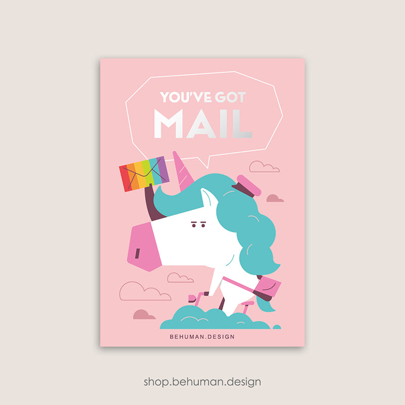 Mail Carrier Postcard - 07 Unicorn (Silver Foil Ed.)