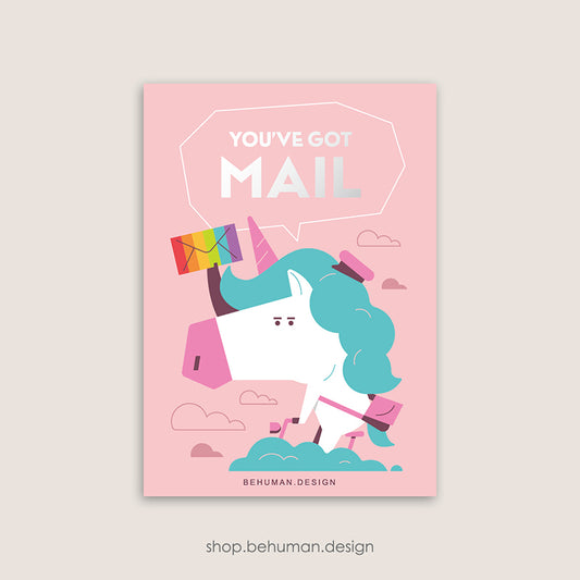 Mail Carrier Postcard - 07 Unicorn (Silver Foil Ed.)