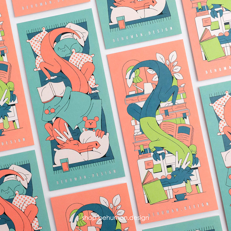 Stylish Dragon Postcard - Books