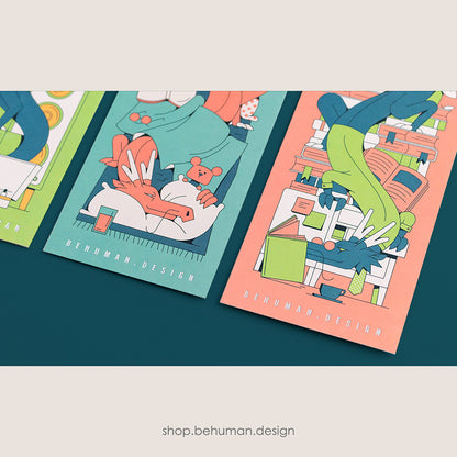 Stylish Dragon Postcard - Books