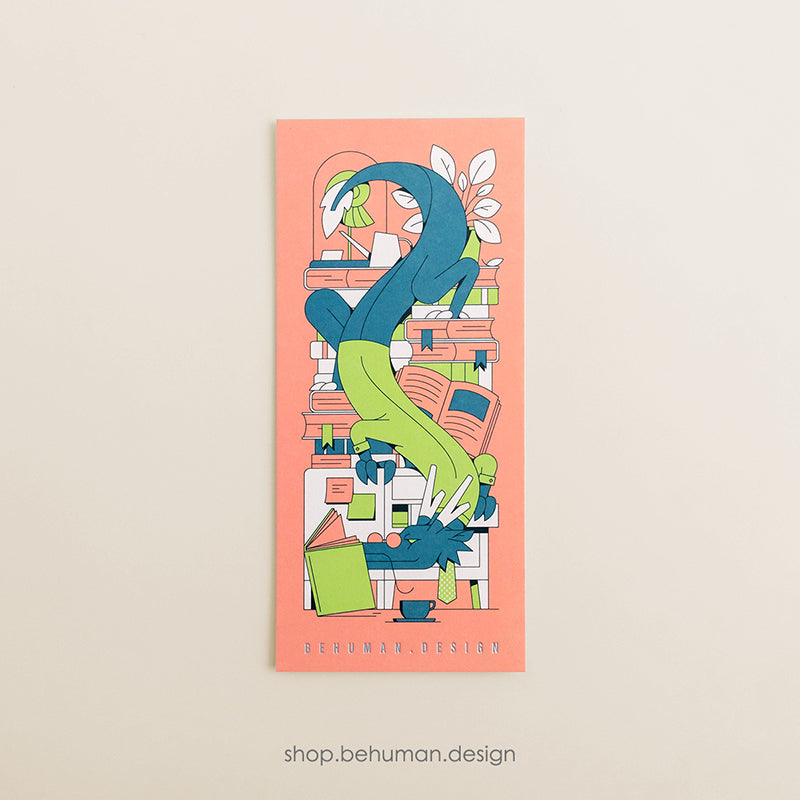 Stylish Dragon Postcard - Books