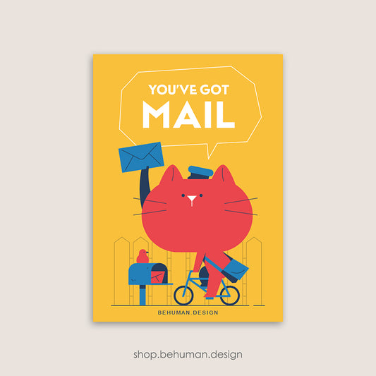 Mail Carrier Postcard - 03 Cat